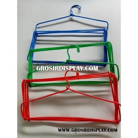 Hanger Jilbab Lipat 6 Kotak Gantungan Kerudung Warna-Warni