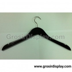 Hanger Kayu Standard Dewasa Hitam Pajangan Kaos Baju Perlengkapan Butik Distro