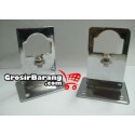 Braket Gantungan Double Fungsi Pipa Bulat Pipa Kotak Tempel Tembok Stainless 7 cm