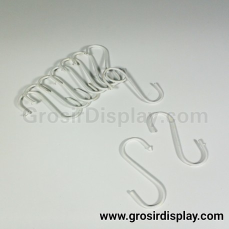 Gantungan Serbaguna Leter S 8 cm Coating Putih