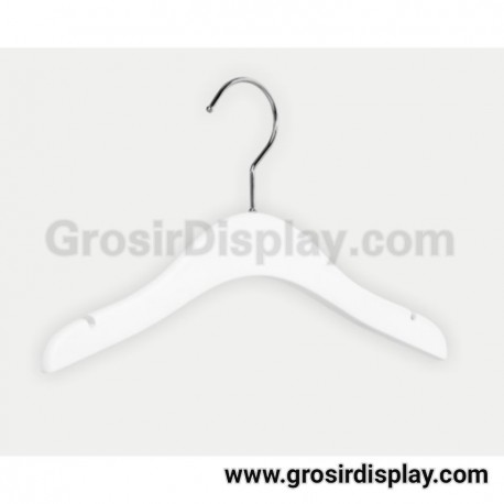 Hanger Kayu Putih Natural Standard Gantungan Pakaian Anak Display Perlengkapan Toko Butik Distro