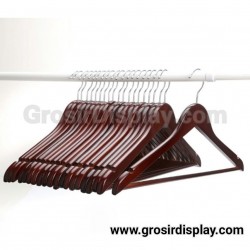 Hanger Kayu Palang Dewasa Coklat Tua Pajangan Kaos Baju Perlengkapan Butik Distro