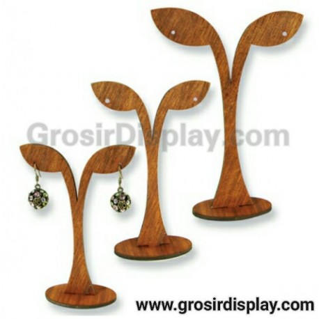 Display Anting Giwang Kayu Daun Set Isi 3 Pohon Y Mini