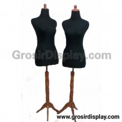 Patung Manekin Wanita Tiang Kaki Kayu Pajangan Display Butik Toko Baju