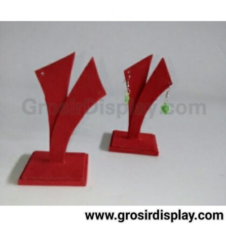 Display Anting Daun Berdiri Bludru Pajangan Giwang Gantungan Stand Earings