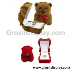 Display Kotak Cincin Beruang Beludru Pajangan Stand Ring Lamaran Seserahan Perlengkapan Pernikahan