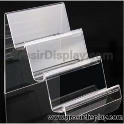 Akrilik Tangga 3 Susun Medium Display Tas Pajangan Dompet Perlengkapan Toko