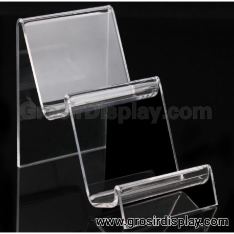 Akrilik Tangga 2 Susun Medium Display Tas Pajangan Sompet Perlengkapan Toko