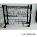 Rak Tempat Sepatu Dan Sandal Display Sepatu 3 Susun Hitam Kaki Roda