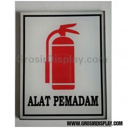 Stiker Akrilik Tempelan Logo Alat Pemadam Kebakaran Perlengkapan Petunjuk Gedung Hotel Restoran