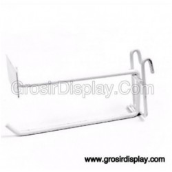 Gantungan Hook Ram Plat Harga 30 cm Putih Tebal Kuat Gantungan Aksesoris Perlengkapan Toko