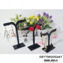 Akrilik Display Anting Giwang Set Isi 3 Pohon T Mini Hitam