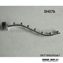 Gantungan Single Hook Belalai 7 Sekat Gantungan Pipa Kotak Display Aksesoris
