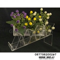 Tempat Display Dompet Acrylic Bening Pajangan Toko 4 Susun