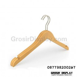 Hanger Baju Kayu Tempat Gantungan Pakaian Display Toko Distro