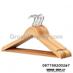 Hanger Baju Tempat Gantungan pakaian Toko Butik Display Distro Kayu