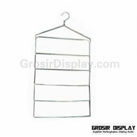 Hanger Jilbab Kerudung Syal S Kotak Krom Display Toko Butik