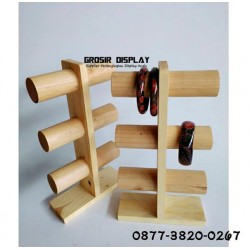 Display Gelang Kayu 3 Susun Pajangan Aksesori