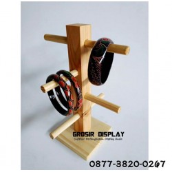 Display Gelang Kayu Ranting Pajangan Aksesoris Kuncir Karet
