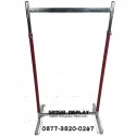 Gantungan Baju Gawang 80 cm Pipa Kotak Cantolan Pakaian Laundry Kamar Kos Stainless Krom Kuat