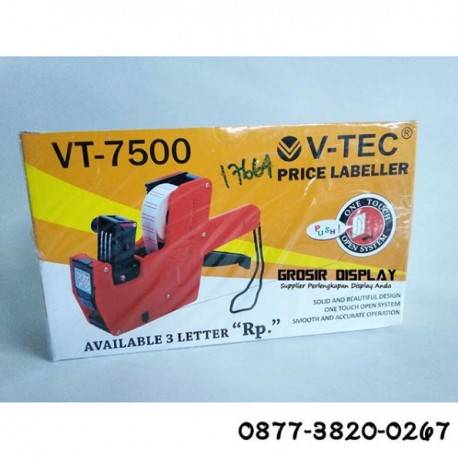 Tembakan Label Harga 1 Line V-TEC 7500 Labeller 1 Stiker Tempelan Harga