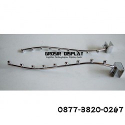 Gantungan Single Hook Belalai 9 Sekat Gantungan Pipa Kotak Display Aksesoris