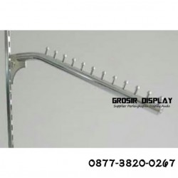 Gantungan Hanger Suling Braket 9 Sekat Stainless Lurus Perlengkapan Toko Baju Butik Distro