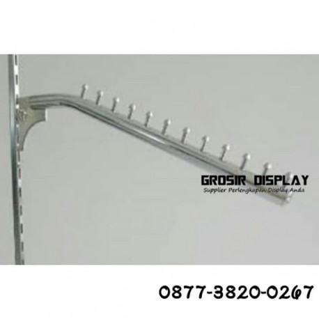 Gantungan Hanger Suling Braket 9 Sekat Stainless Lurus Perlengkapan Toko Baju Butik Distro