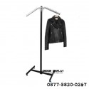 Gantungan Baju Gawangan Hanger Stainless Butik Toko Pakaian Berdiri