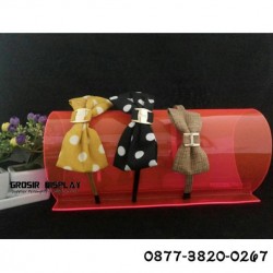 Display Bando Akrilik Warna-Warni Single 1 Susun Tempat Perhiasan Aksesoris Kepala Rak Pajangan Toko