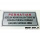 Stiker Perhatian Periksa Kembali Barang Bawaan Sticker Tempelan Peringatan Perlengkapan Toko
