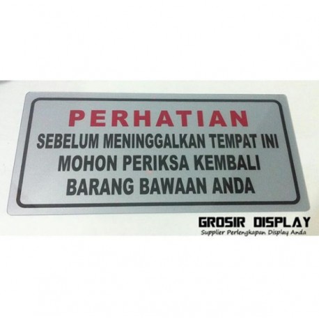 Stiker Perhatian Periksa Kembali Barang Bawaan Sticker Tempelan Peringatan Perlengkapan Toko