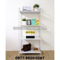 Rak Besi Putih 4 Susun Furniture Rak Pajangan Perlengkapan Rumah Tangga