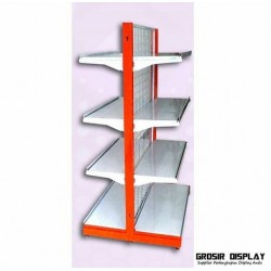 Rak Supermarket Gondola Double Display Perlengkapan Minimarket Swalayan Supermarket