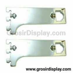 Braket Double Fungsi H 15 cm Penyangga Pipa Kotak Breket Pipa Bulat Stainless Rak Gantungan Baju Perlengkapan Toko