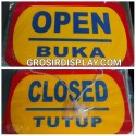 Gantungan Papan Open Close Petunjuk Buka Tutup Akrilik Jumbo Kuning Perlengkapan Butik Toko