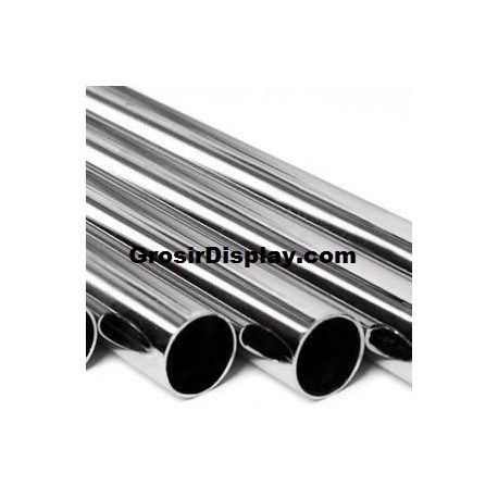 Gantungan Hanger Baju Pipa Bulat 2 Meter Stainless Krom