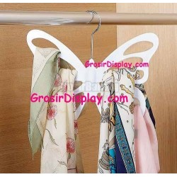 Hanger Butterfly White Kupu-Kupu Display Pajangan Jilbab Syal Gantungan Dasi Pasmina