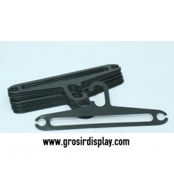 Hanger Baju Oval Hitam Tebal HG-1701 High Quality 17'' Perlengkapan Toko Butik