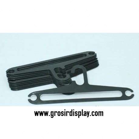 Hanger Baju Oval Hitam Tebal HG-1701 High Quality 17'' Perlengkapan Toko Butik