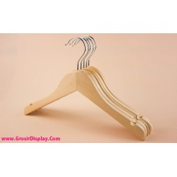 Hanger Kayu Natural Gantungan Pakaian Anak