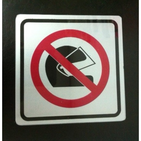 Sticker Peringatan Dilarang Menggunakan Helm 