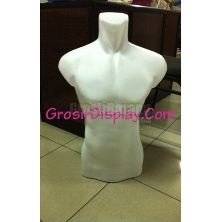 Manekin Patung Pria Bening Display Kaos Jaket Cowok Setengah Badan