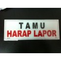Sticker Tanda Peringatan Tulisan Tamu Harap Lapor Tempel Kaca
