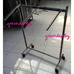 Gawangan Baju Gantungan Hanger Pipa Kotak Set Suling 6 Arah