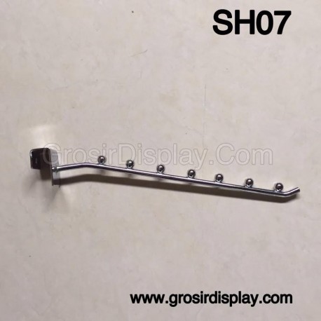 Gantungan Single Hook Belalai Gantungan Aksesoris 7 Sekat Display Toko