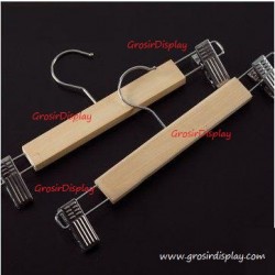 Hanger Kayu Full Jepit Stainless