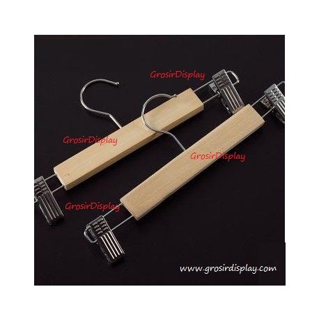 Hanger Kayu Full Jepit Stainless