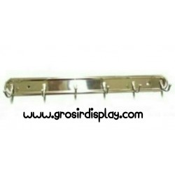 Kapstok Gantungan Baju Plat Stainless Isi 6 Centel