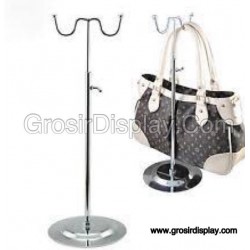 Gantungan Tas Stainless Display Hanger Toko Butik model W